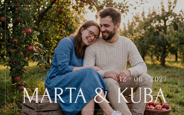 Okładka strony ślubnej: Marta i Kuba