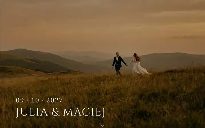 Okładka strony ślubnej: Julia i Maciej