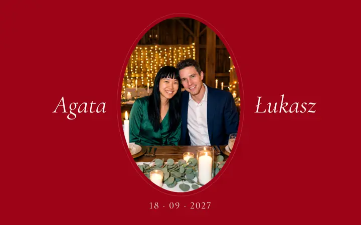 Okładka strony ślubnej: Agata i Łukasz